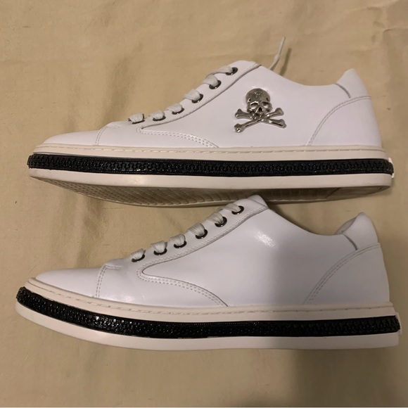 Philipp Plein white sneakers with skull and zipper decoration - Picture 5 of 13